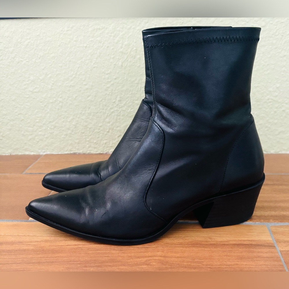 Black Leather Ankle Boots